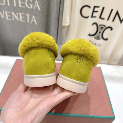 LP 25S SUMMER CHARMS WALK LOAFERS IN OLIVE YELLOW SUEDE AND FLEECE