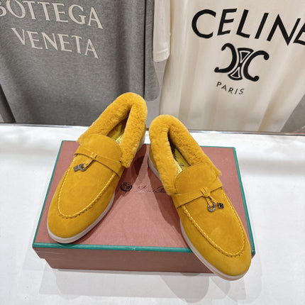 LP 25S SUMMER CHARMS WALK LOAFERS IN YELLOW SUEDE AND FLEECE
