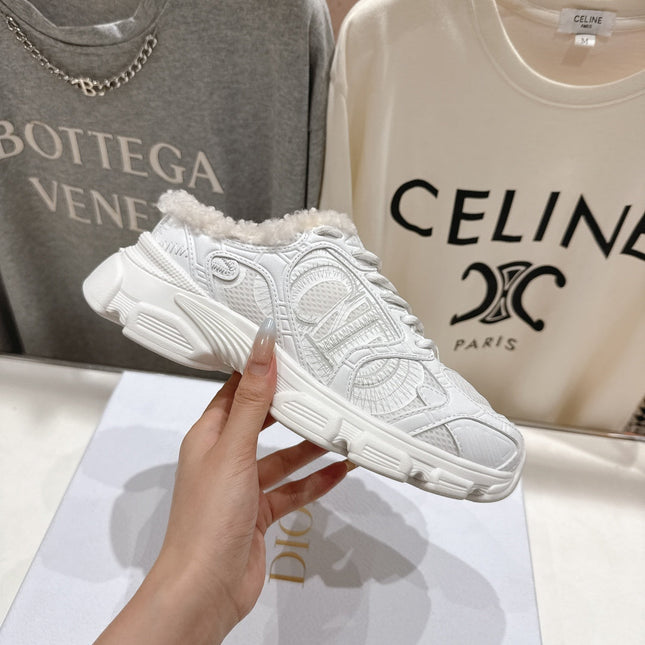 DIOR CHRONO SNEAKER 25S IN WHITE LAMBSKIN AND MESH FABRIC STYLE 11