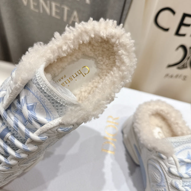 DIOR CHRONO SNEAKER 25S IN WHITE MIX BLUE LAMBSKIN AND MESH FABRIC STYLE 9