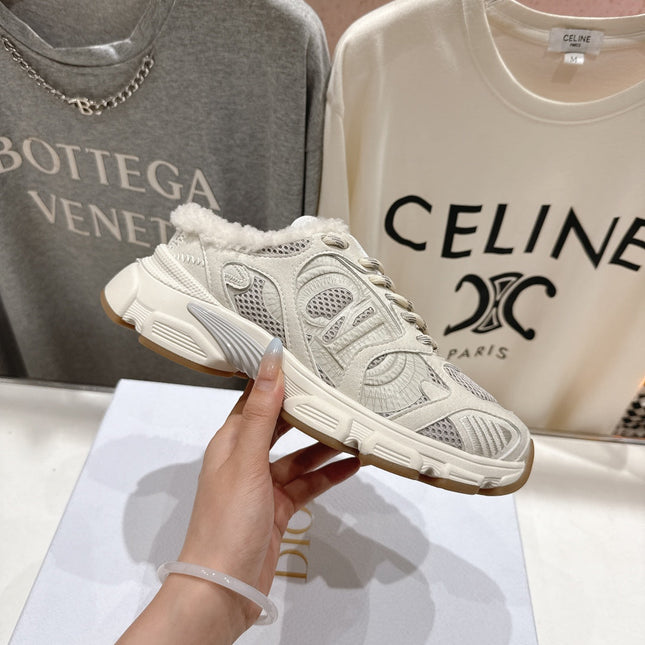 DIOR CHRONO SNEAKER 25S IN CREAM WHITE LAMBSKIN AND MESH FABRIC STYLE 8