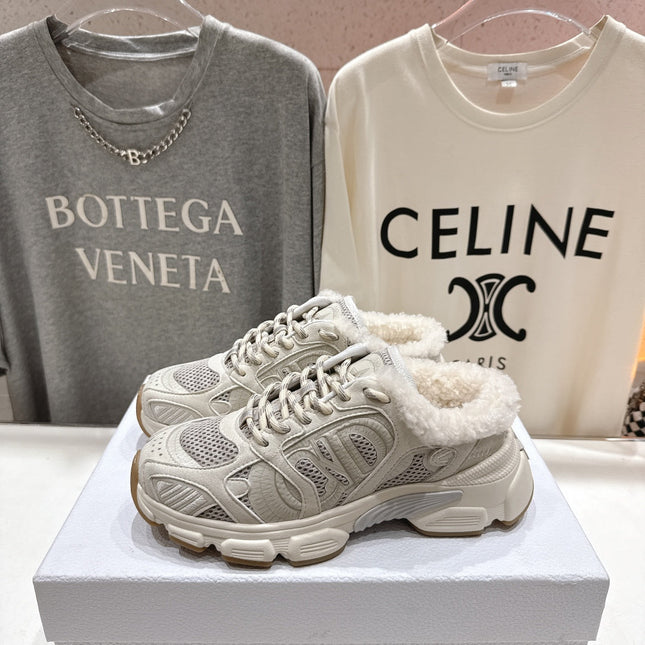 DIOR CHRONO SNEAKER 25S IN CREAM WHITE LAMBSKIN AND MESH FABRIC STYLE 8