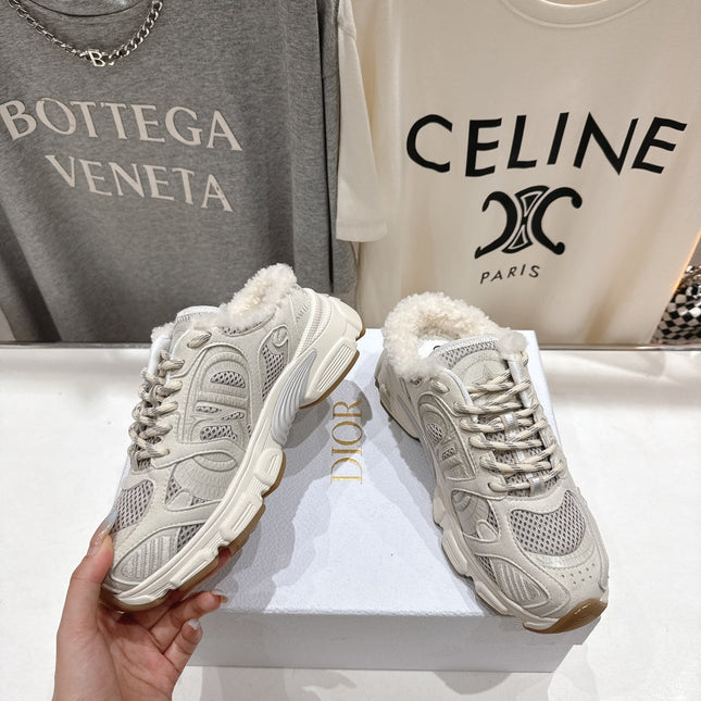 DIOR CHRONO SNEAKER 25S IN CREAM WHITE LAMBSKIN AND MESH FABRIC STYLE 8