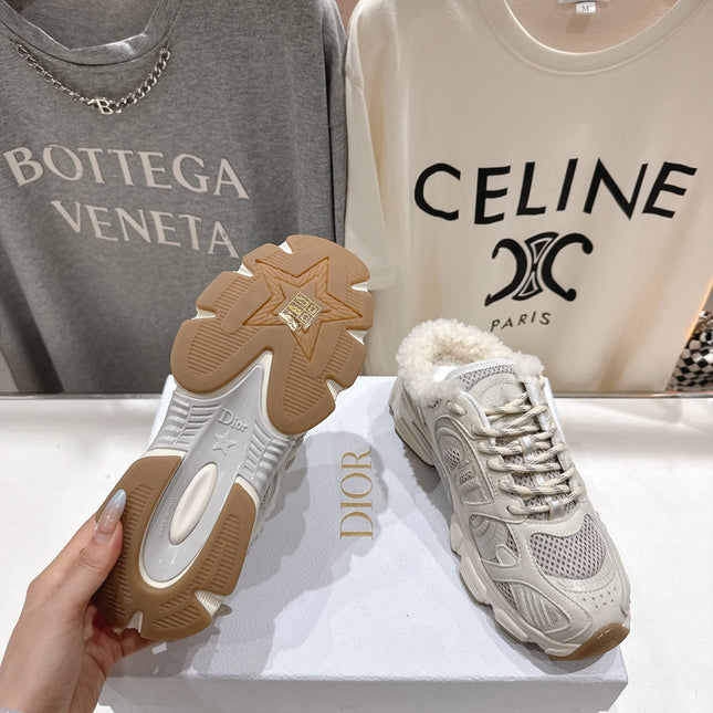 DIOR CHRONO SNEAKER 25S IN CREAM WHITE LAMBSKIN AND MESH FABRIC STYLE 8