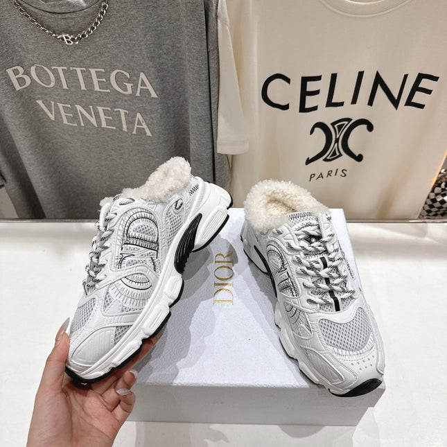 DIOR CHRONO SNEAKER 25S IN WHITE LAMBSKIN AND MESH FABRIC STYLE 7