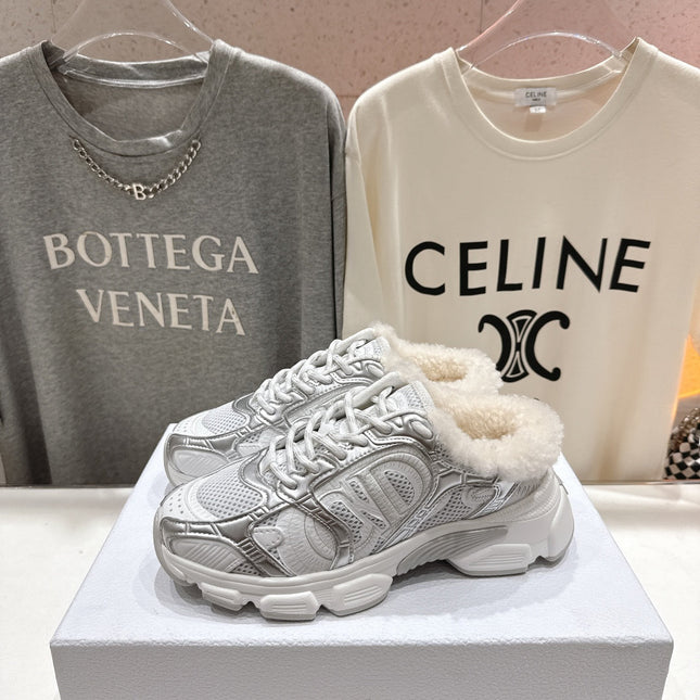 DIOR CHRONO SNEAKER 25S IN SILVER MIX WHITE LAMBSKIN AND MESH FABRIC STYLE 5