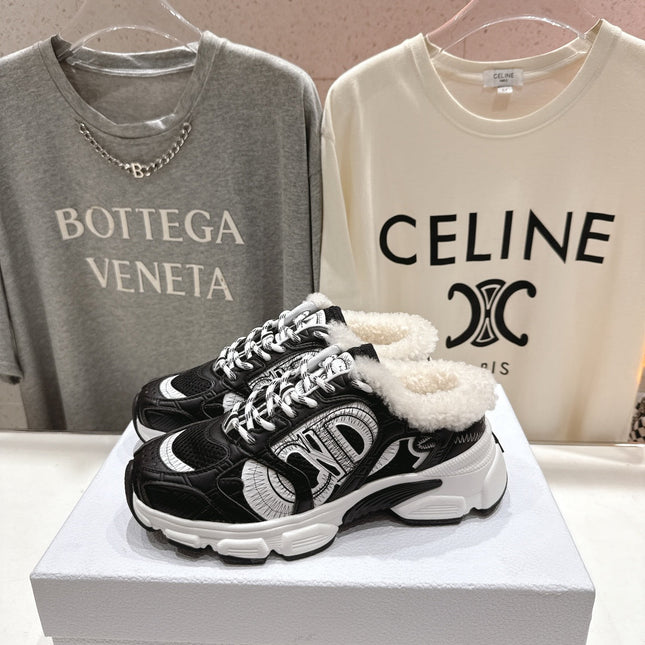 DIOR CHRONO SNEAKER 25S IN BLACK LAMBSKIN AND MESH FABRIC STYLE 4