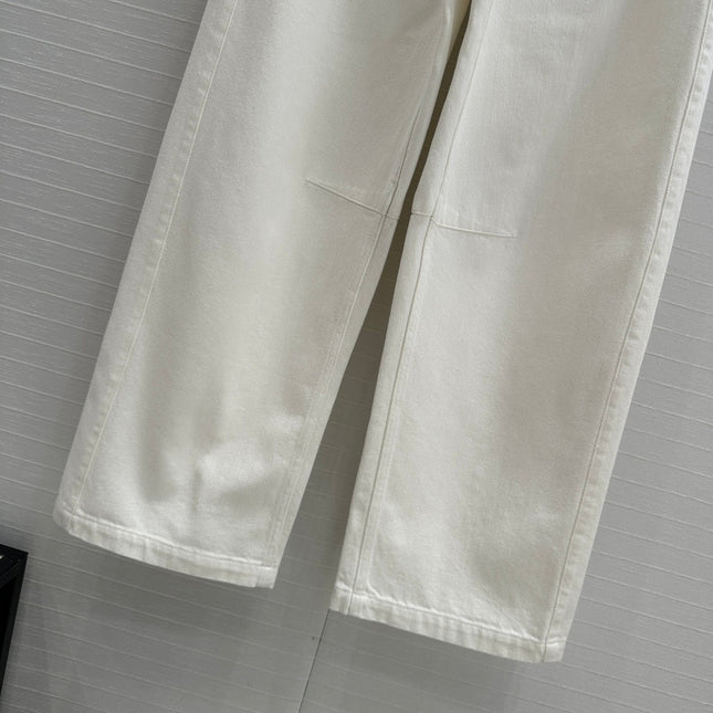 Loewe 25 Sickle Jeans White Denim Cotton