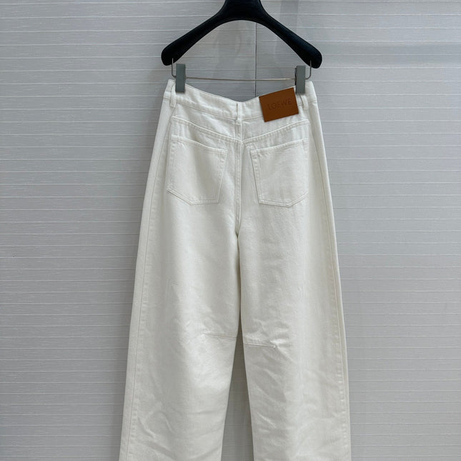 Loewe 25 Sickle Jeans White Denim Cotton