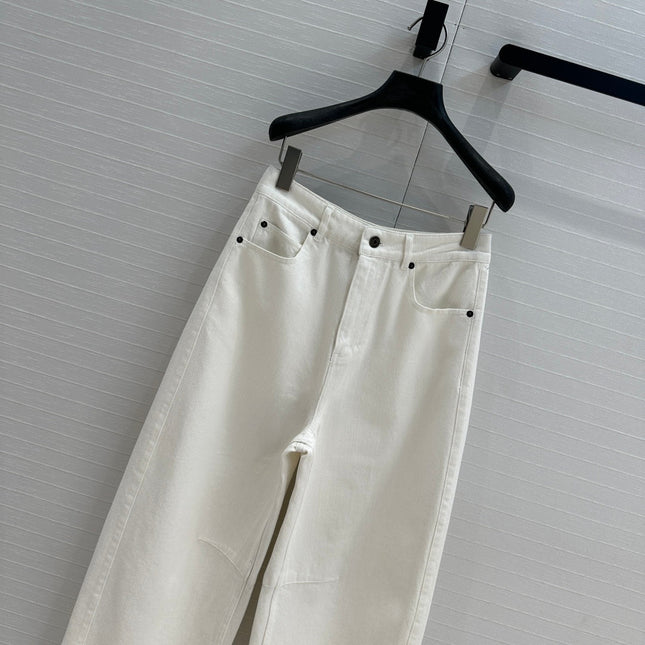 Loewe 25 Sickle Jeans White Denim Cotton