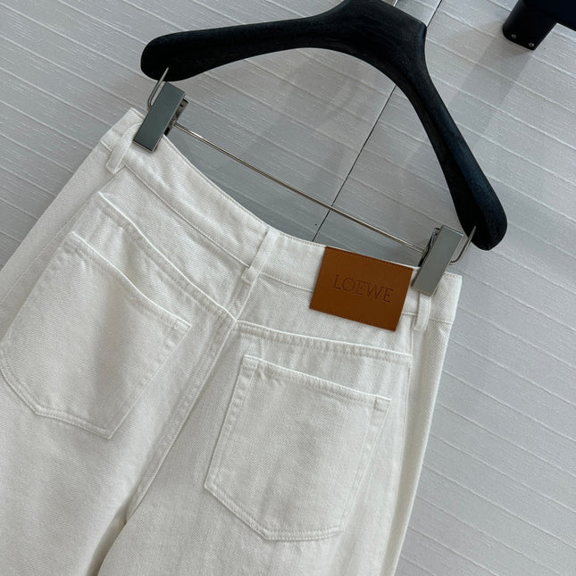 Loewe 25 Sickle Jeans White Denim Cotton