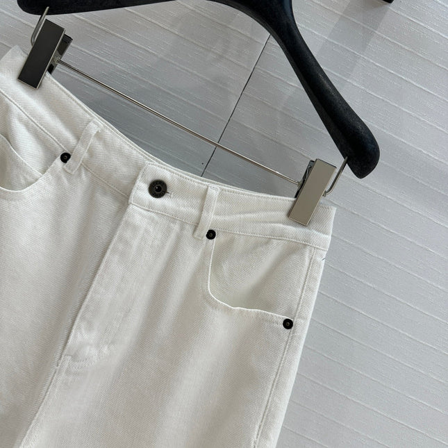 Loewe 25 Sickle Jeans White Denim Cotton