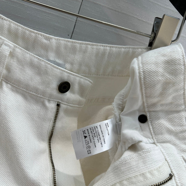 Loewe 25 Sickle Jeans White Denim Cotton
