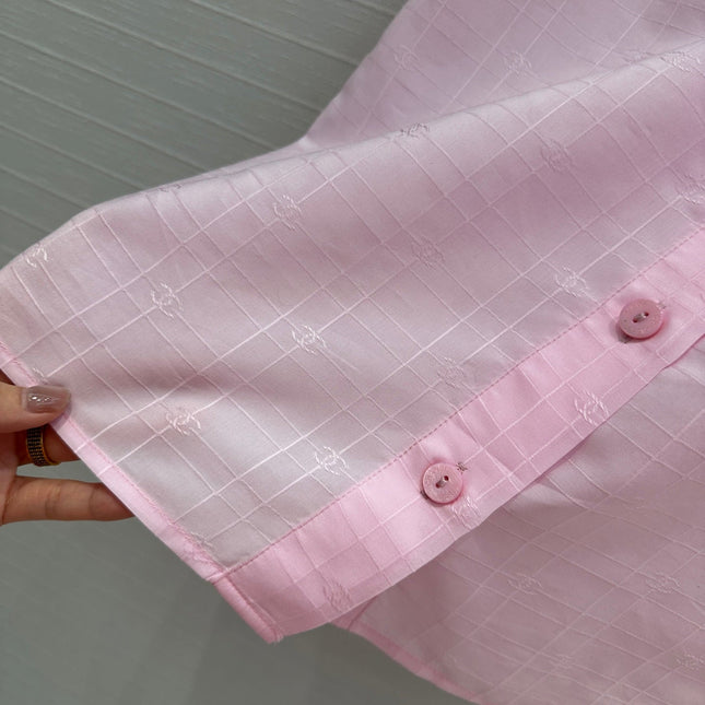 CC 25 Sleeveless Shirt Pink Silk Cotton Fabric