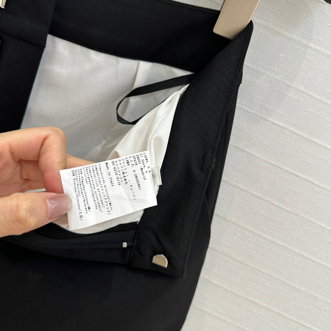 LOEWE MID-LENGTH BLACK WHITE MIX PANTS WITH LOGO