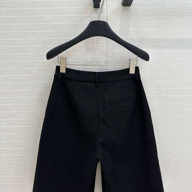 LOEWE MID-LENGTH BLACK WHITE MIX PANTS WITH LOGO