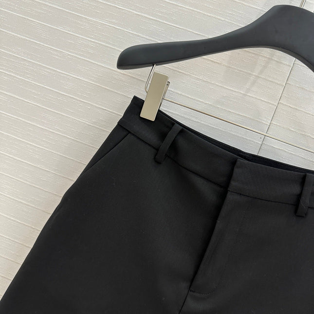 LOEWE MID-LENGTH BLACK WHITE MIX PANTS WITH LOGO