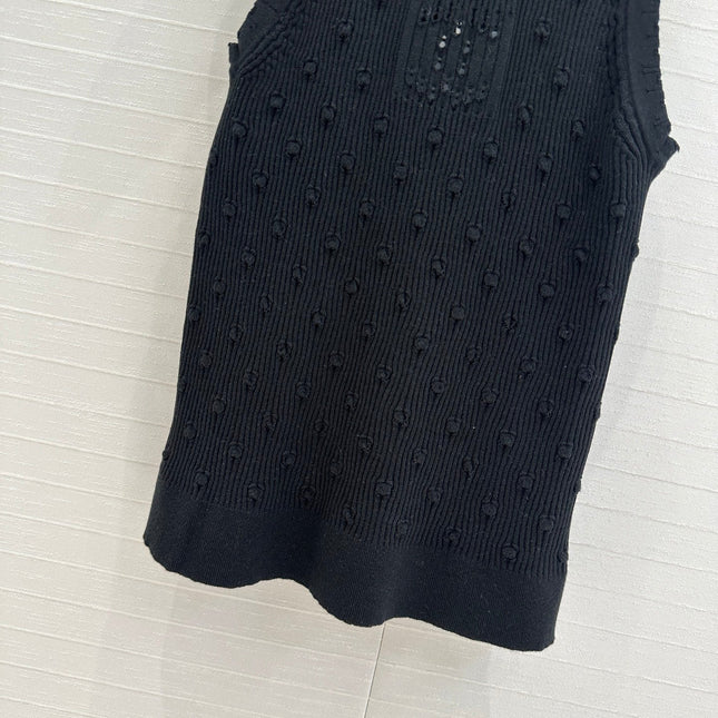 CC 25 Knitted Vest Black Cotton