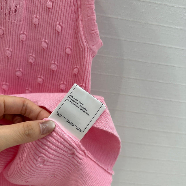 CC 25 Knitted Vest Pink Cotton