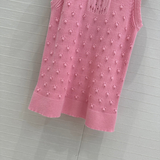 CC 25 Knitted Vest Pink Cotton