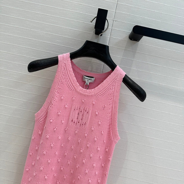 CC 25 Knitted Vest Pink Cotton