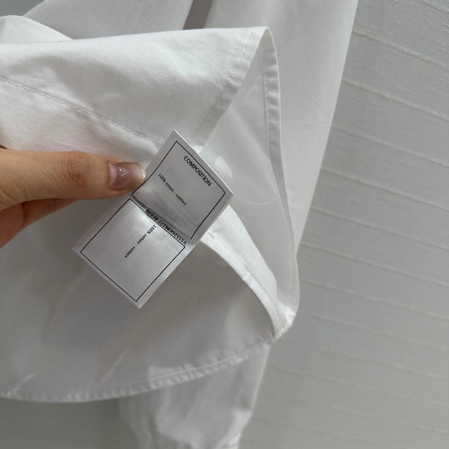 CC 25 Lace Collor Shirt White Cotton