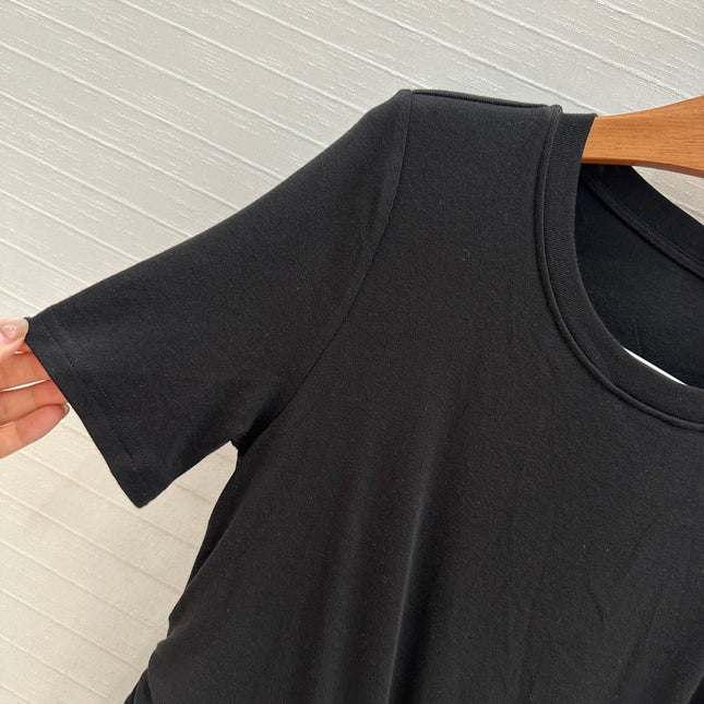 Loewe 25 Knotted Short-sleeved Dress Black Viscose