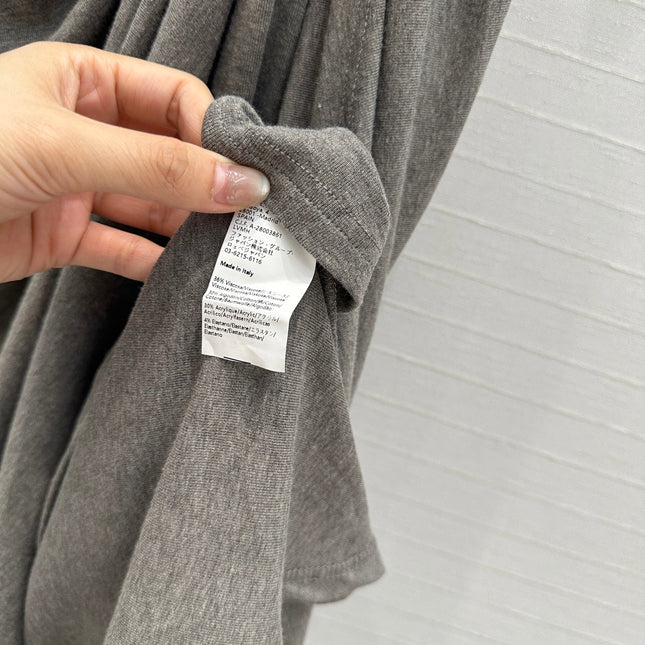 Loewe 25 Knotted Short-sleeved Dress Gray Viscose