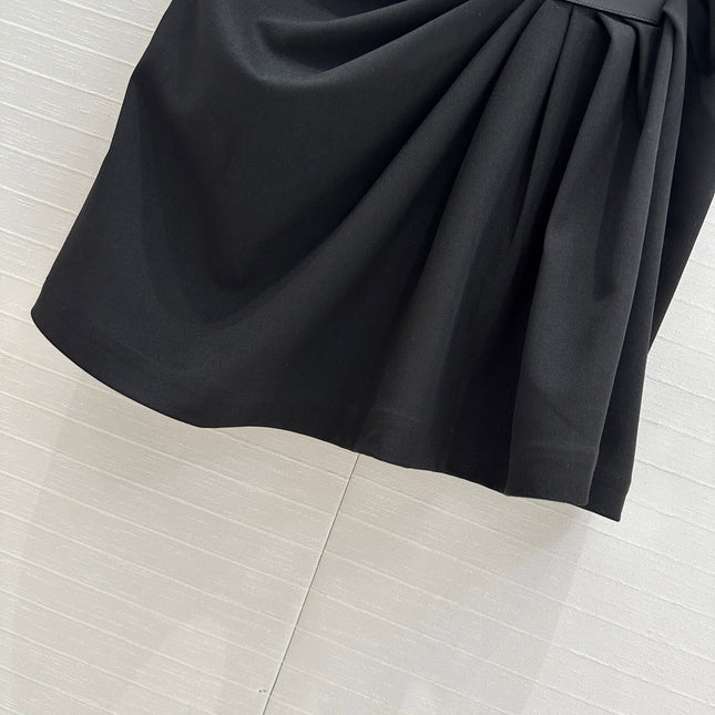 Loewe 25 Draped Skirt Black Polyester Fiber