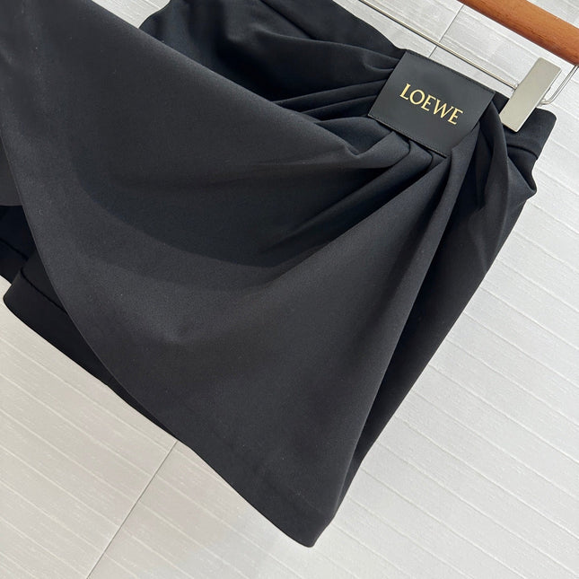 Loewe 25 Draped Skirt Black Polyester Fiber