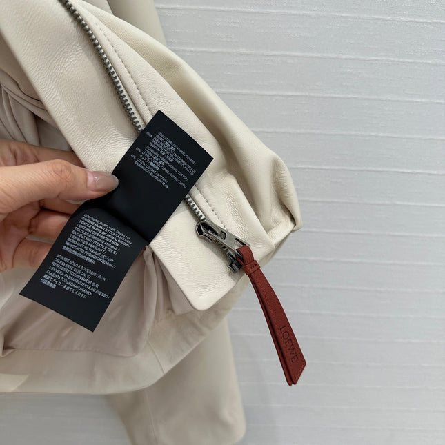 Loewe Draped Jacket Ivory Lambskin