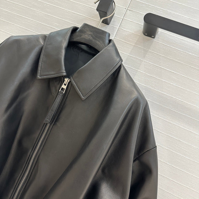 Loewe Draped Jacket Black Lambskin