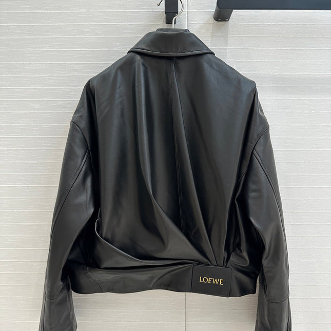 Loewe Draped Jacket Black Lambskin