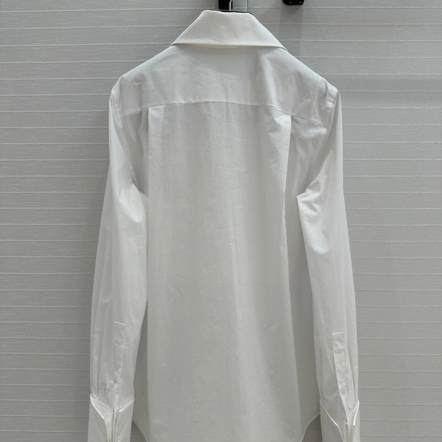 Loewe 25 Pleated Flower Knot Shirt White Cotton