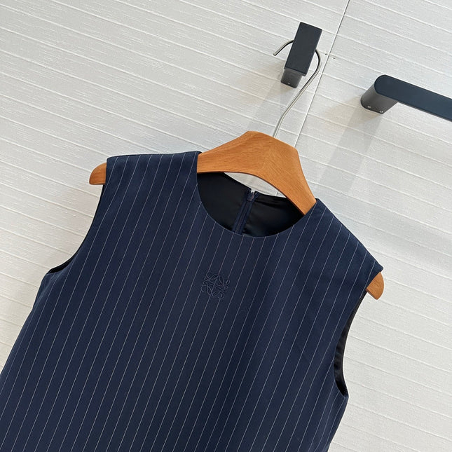 Loewe 25 Striped Vest Shirt Blue Viscose