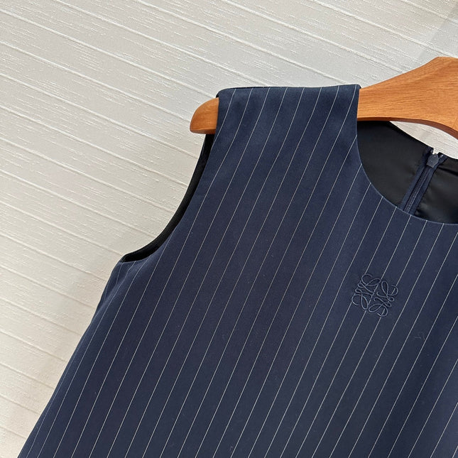 Loewe 25 Striped Vest Shirt Blue Viscose