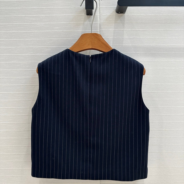 Loewe 25 Striped Vest Shirt Blue Viscose