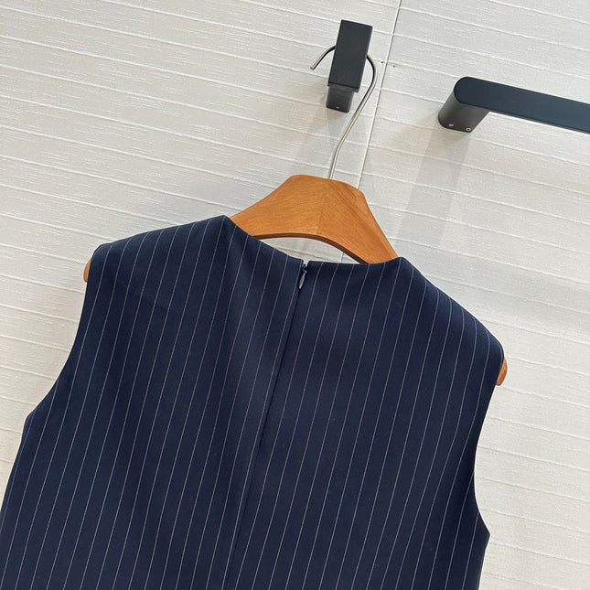 Loewe 25 Striped Vest Shirt Blue Viscose