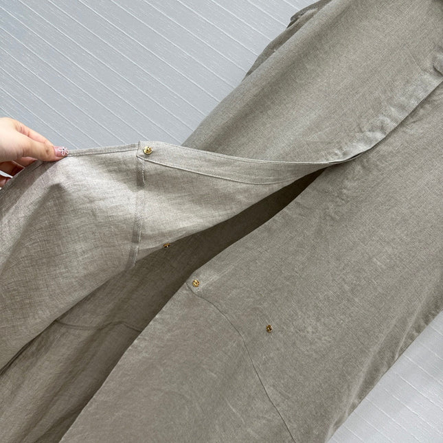 Loewe Sleeveless Long Skirt Grey Linen