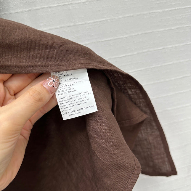 Loewe Sleeveless Long Skirt Brown Linen