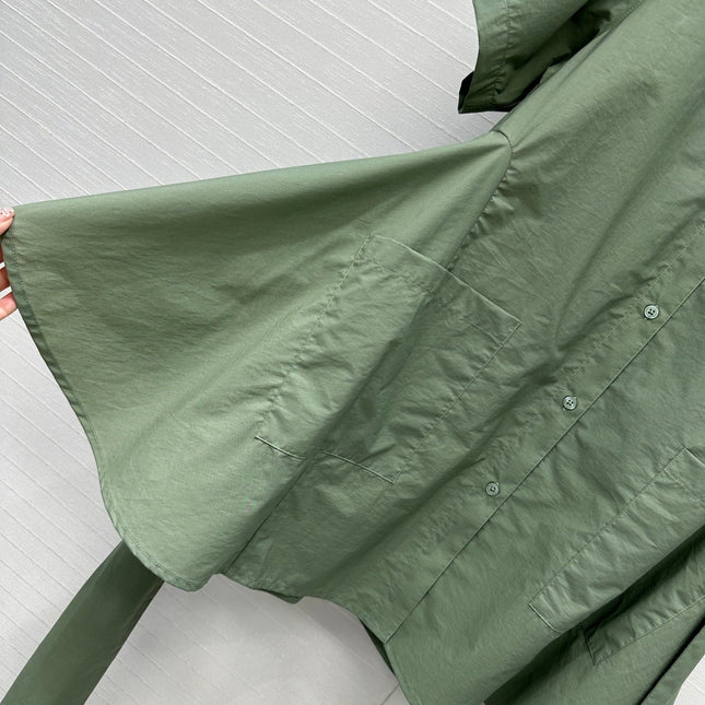 Loewe Short-sleeved Dress Green Cotton