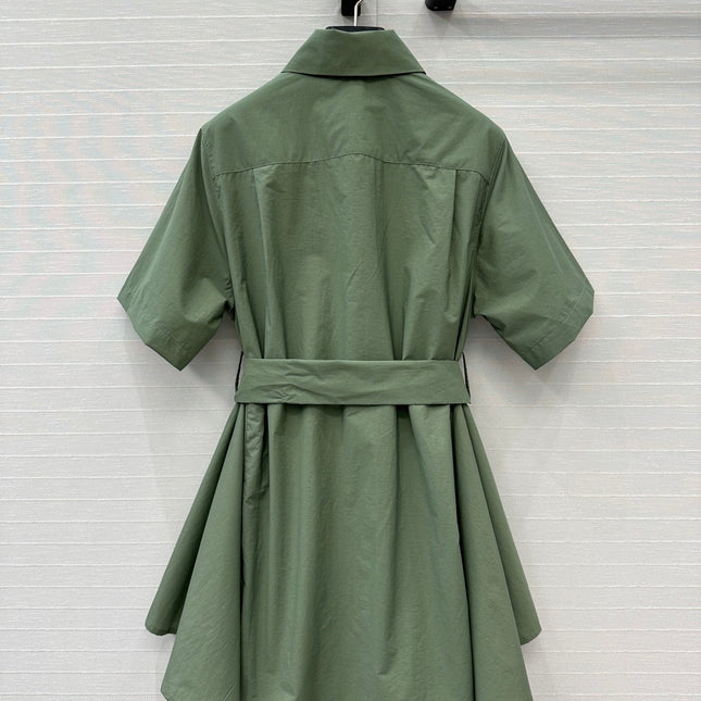 Loewe Short-sleeved Dress Green Cotton