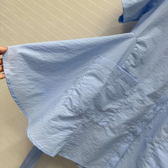 Loewe Short-sleeved Dress Blue Cotton