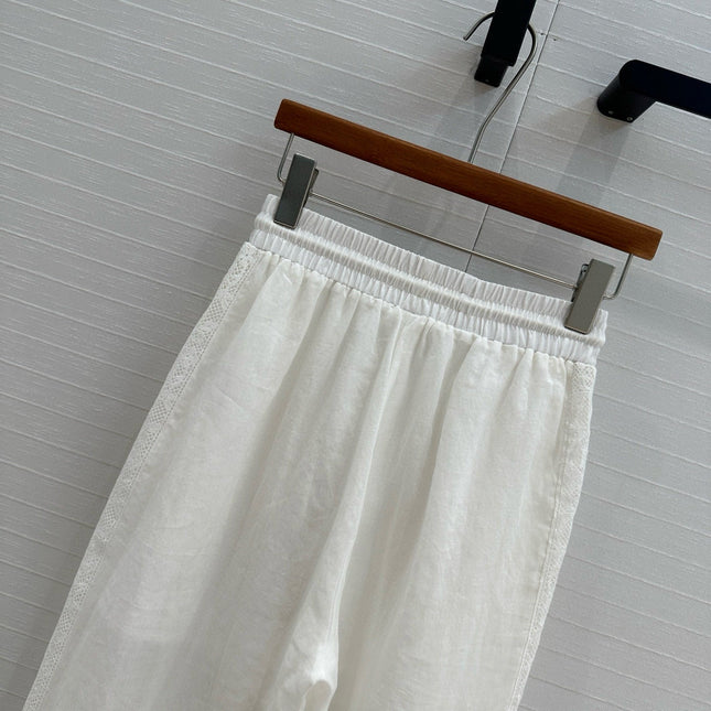 ZIMMERMANN LINEN LACE PANTS 276101