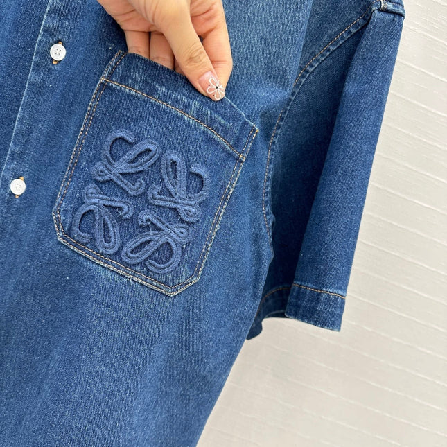Loewe Denim Short-sleeved Shirt Blue Cotton