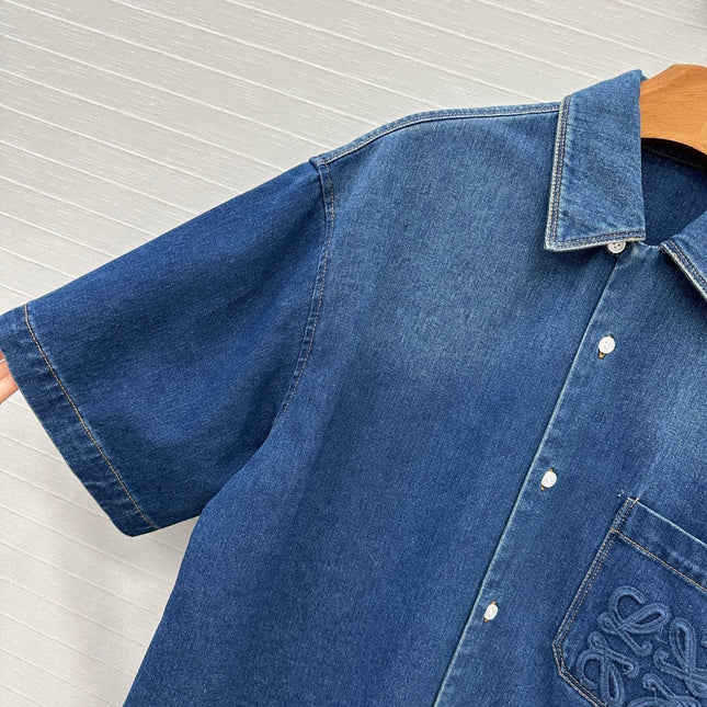 Loewe Denim Short-sleeved Shirt Blue Cotton