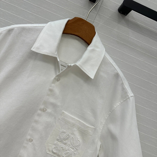 Loewe Denim Short-sleeved Shirt White Cotton