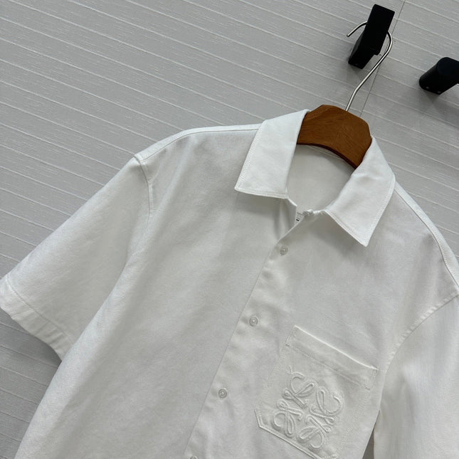 Loewe Denim Short-sleeved Shirt White Cotton