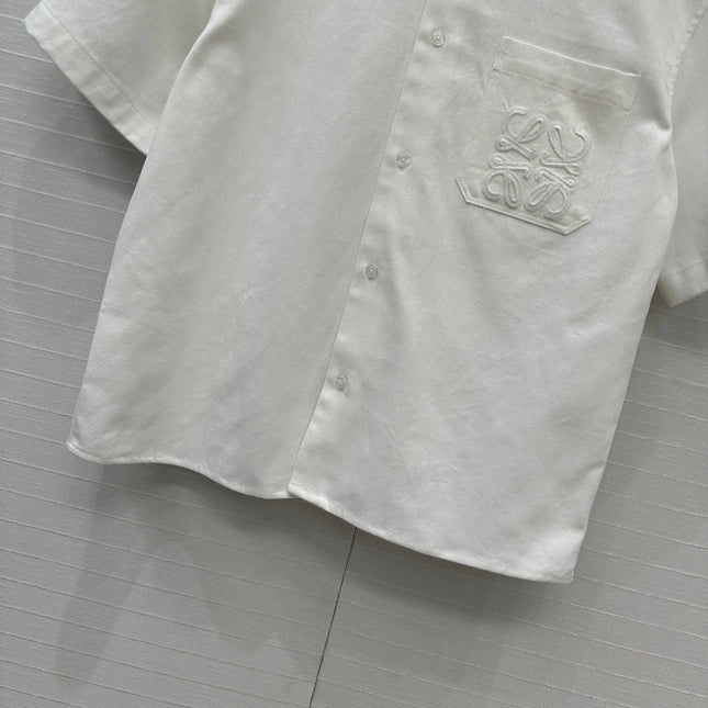 Loewe Denim Short-sleeved Shirt White Cotton