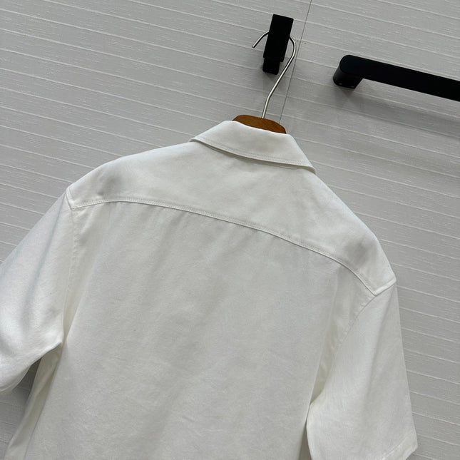 Loewe Denim Short-sleeved Shirt White Cotton
